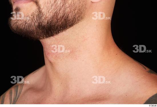 Neck Man White Nude Muscular Studio photo references