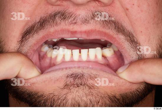 Teeth Man White Muscular Studio photo references