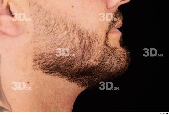 Mouth Man White Muscular Bearded Studio photo references