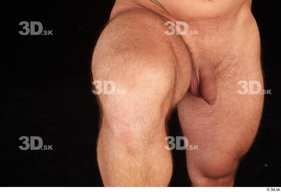Knee Man White Nude Muscular Studio photo references