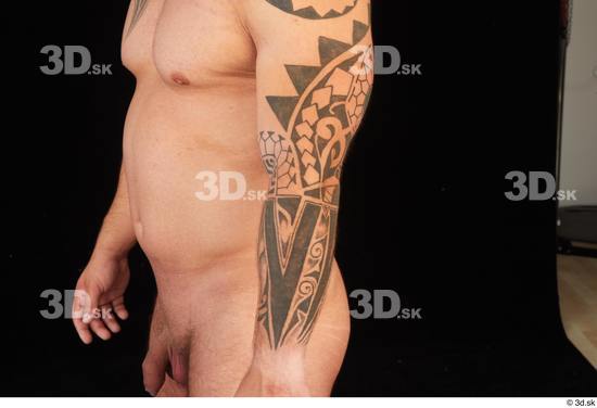 Skin Man White Tattoo Nude Muscular Studio photo references