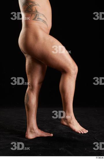 Leg Man White Nude Muscular Studio photo references