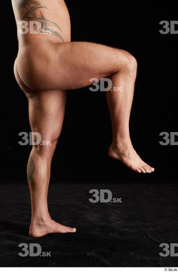 Leg Man White Nude Muscular Studio photo references