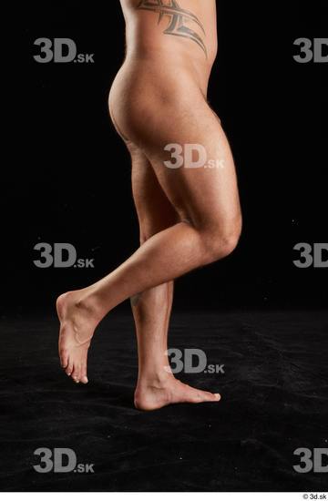 Calf Man White Nude Muscular Studio photo references