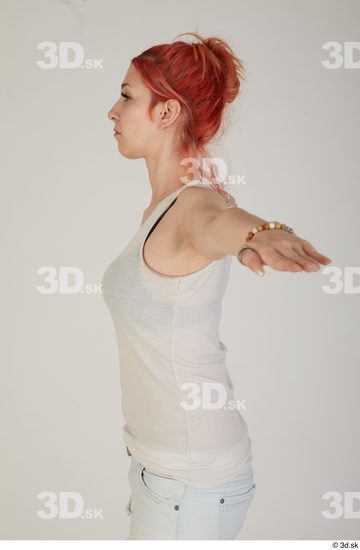 Upper Body Woman White Casual Slim Street photo references