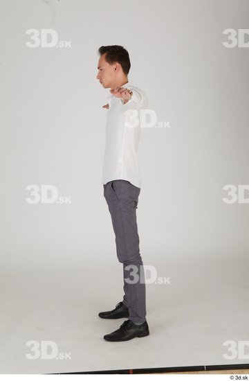 Whole Body Man T poses White Slim Standing Street photo references