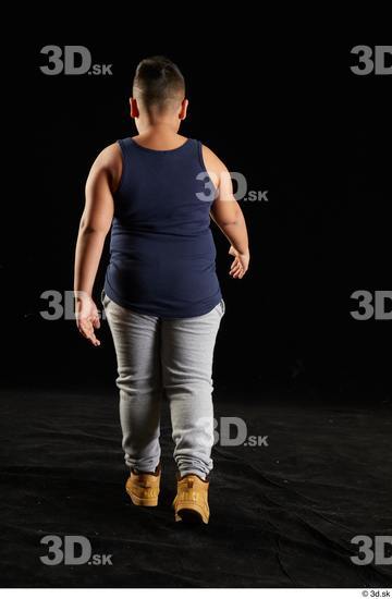 Whole Body Back Man White Sports Overweight Walking Top Studio photo references