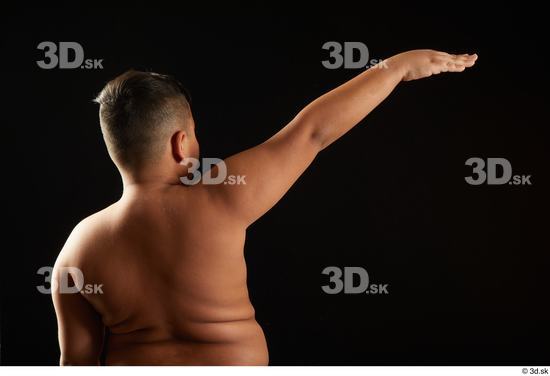 Arm Back Man White Underwear Overweight Studio photo references