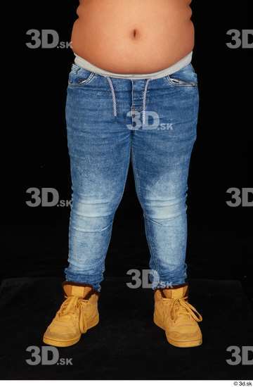 Leg Man White Casual Jeans Overweight Studio photo references