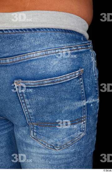 Hips Man White Casual Jeans Overweight Studio photo references