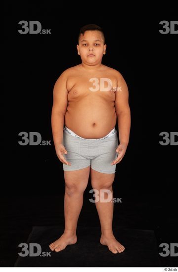 Whole Body Man White Underwear Overweight Standing Studio photo references