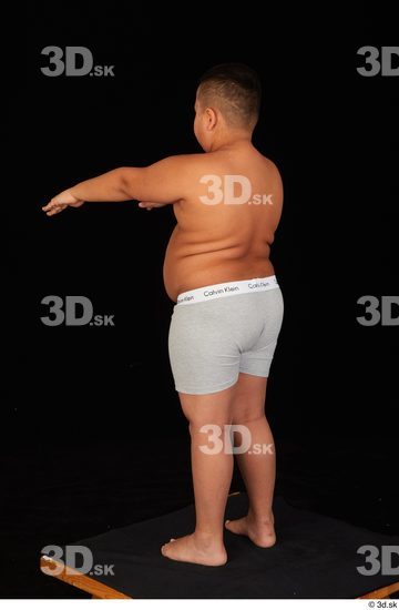 Whole Body Man White Underwear Overweight Standing Studio photo references