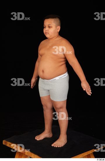 Whole Body Man White Underwear Overweight Standing Studio photo references