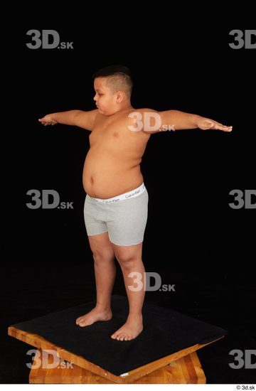 Whole Body Man T poses White Underwear Overweight Standing Studio photo references