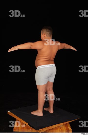 Whole Body Man T poses White Underwear Overweight Standing Studio photo references