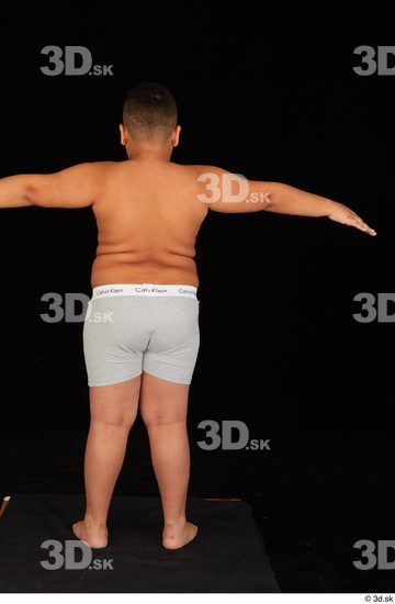 Whole Body Man T poses White Underwear Overweight Standing Studio photo references