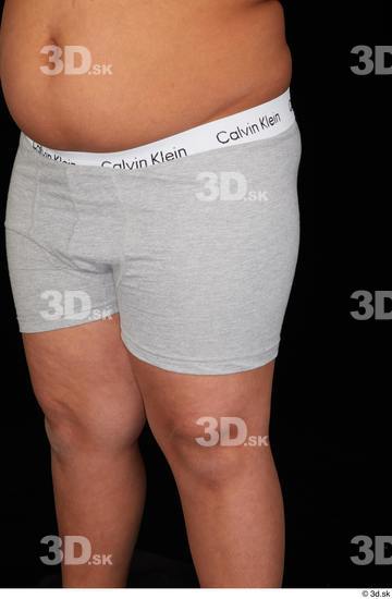 Thigh Hips Man White Underwear Overweight Studio photo references