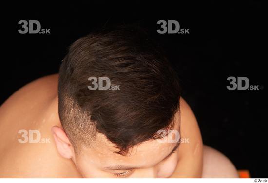 Hair Man White Overweight Studio photo references