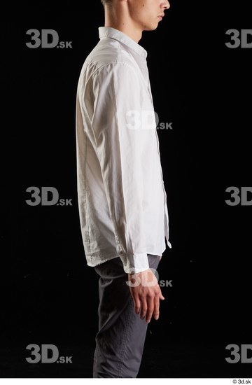 Arm Man White Shirt Slim Studio photo references