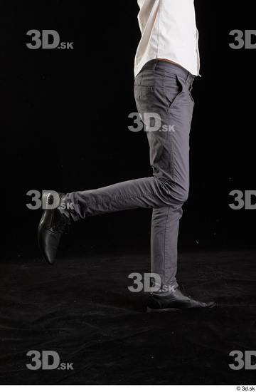 Calf Man White Shoes Trousers Slim Studio photo references