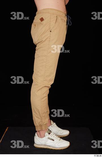 Leg Man White Casual Trousers Slim Studio photo references