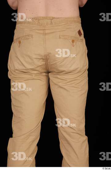 Thigh Man White Casual Trousers Slim Studio photo references