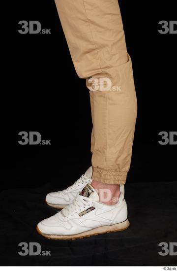 Man White Casual Trousers Slim Studio photo references