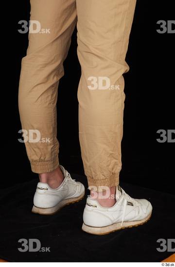 Man White Casual Trousers Slim Studio photo references