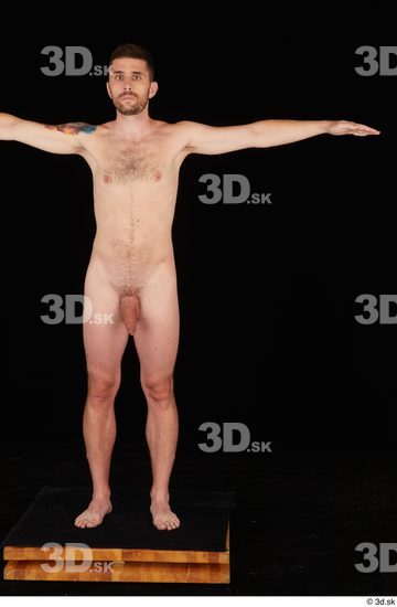 Whole Body Man T poses White Nude Slim Standing Studio photo references