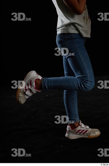 Calf Woman Casual Jeans Slim Studio photo references