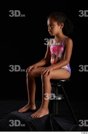 Whole Body Woman Swimsuit Slim Sitting Studio photo references