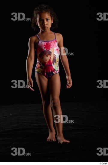 Whole Body Woman Swimsuit Slim Walking Studio photo references