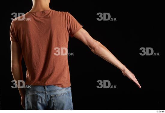 Alessandro Katz  arm back view brown t shirt casual dressed flexing  jpg