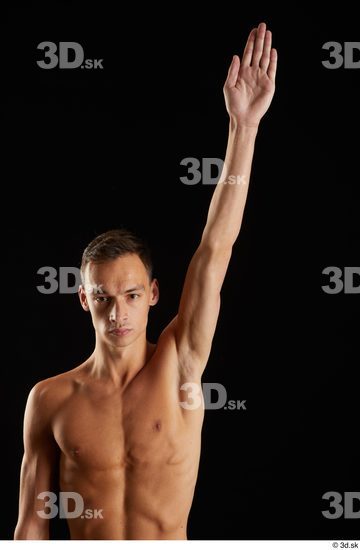 Alessandro Katz  arm flexing front view nude  jpg