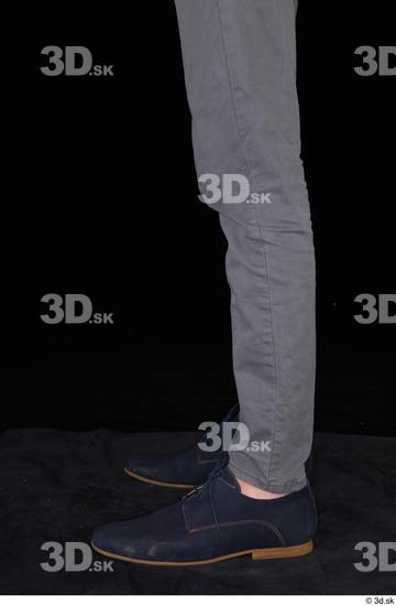 Calf Man Shoes Trousers Slim Studio photo references