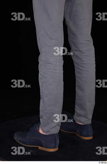 Calf Man Shoes Trousers Slim Studio photo references