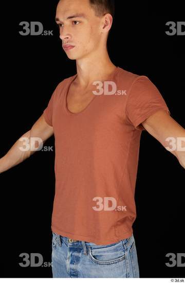 Upper Body Man Casual Shirt Slim Studio photo references