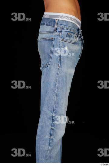 Thigh Man Casual Jeans Slim Studio photo references