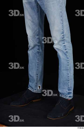 Calf Man Casual Shoes Jeans Slim Studio photo references