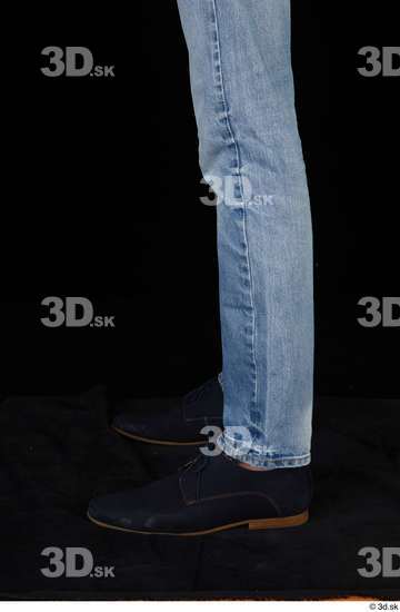 Calf Man Casual Shoes Jeans Slim Studio photo references