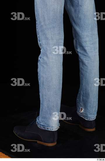 Calf Man Casual Shoes Jeans Slim Studio photo references