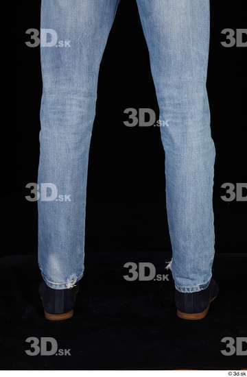 Calf Man Casual Shoes Jeans Slim Studio photo references