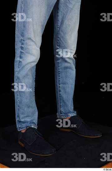 Calf Man Casual Shoes Jeans Slim Studio photo references