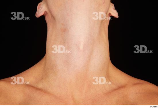 Neck Man Nude Slim Studio photo references