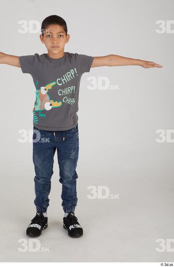 Whole Body Man T poses White Slim Standing Street photo references