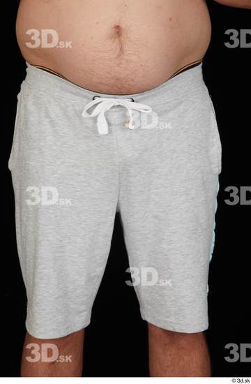 Thigh Man White Sports Shorts Chubby Studio photo references