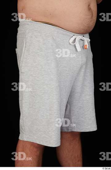 Thigh Man White Sports Shorts Chubby Studio photo references