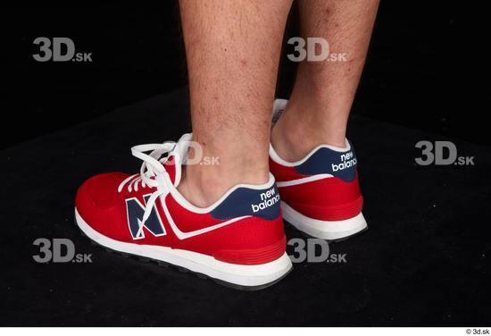 Foot Man White Sports Shoes Chubby Studio photo references