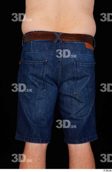 Thigh Man White Casual Jeans Shorts Chubby Studio photo references