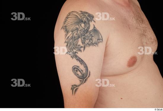 Arm Man White Tattoo Chubby Studio photo references